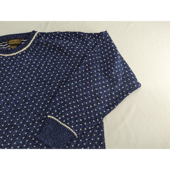 Vintage Eddie Bauer‎ Sweater Mens XL/L Blue Crewneck Cotton Made USA 90s Knit - Picture 4 of 11